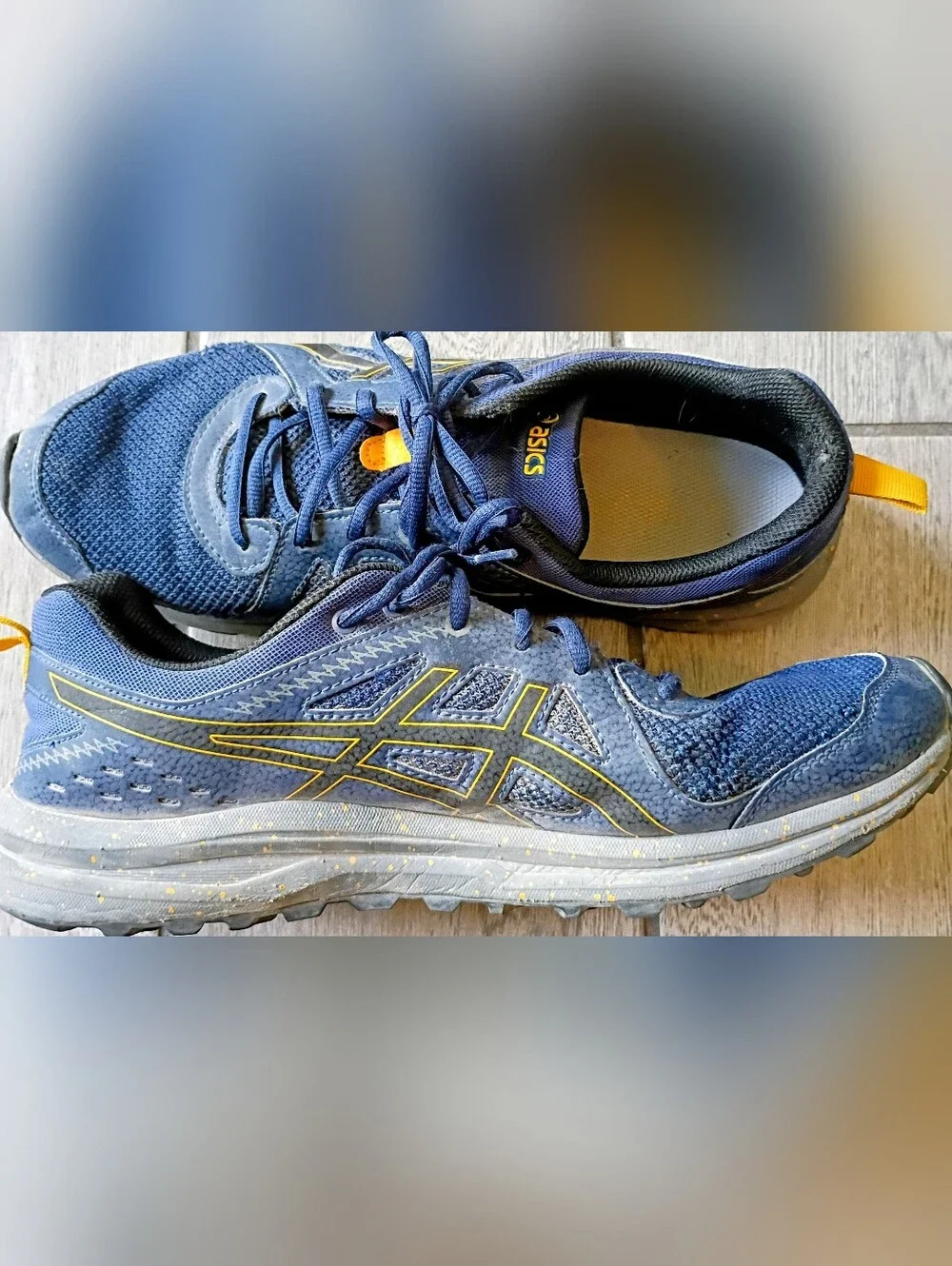 ASICS Men’s Blue and Yellow Running Shoes